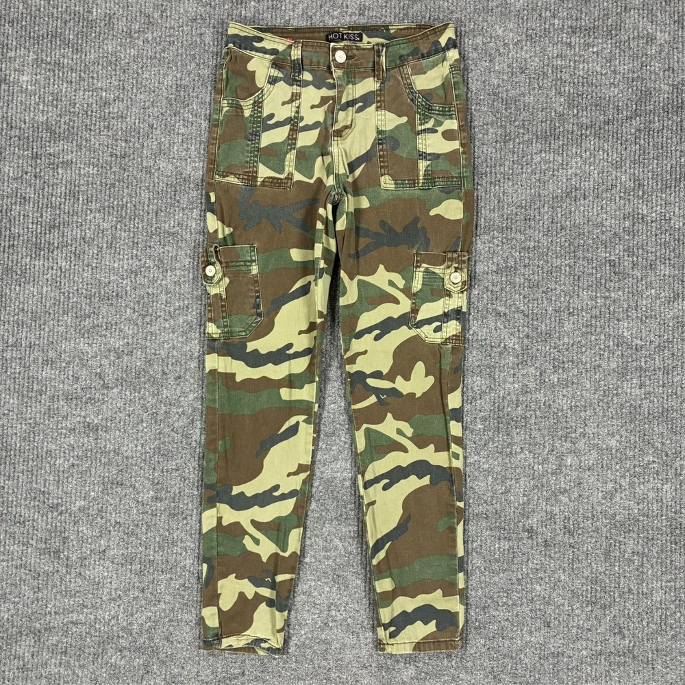 Hot Kiss Mid Rise Skinny Pants Womens Size 9 Camouflage Cargo Pockets